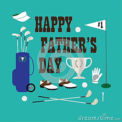 Golf happy fathers day Stock Photo