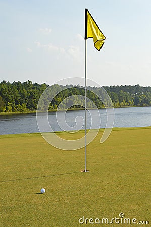 Golf Hole on Intracoastal Waterway Stock Photo