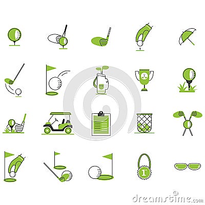 golf icons collection. Vector illustration decorative design Vector Illustration