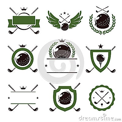 Golf labels and icons set. Vector Vector Illustration