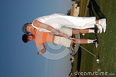 Golf lesson Stock Photo