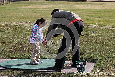 Golf lesson Stock Photo