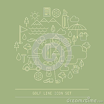 Golf line icon Vector Illustration