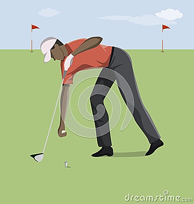 Golf player with club. Vector Illustration