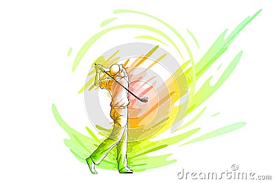 Golf Player Vector Illustration