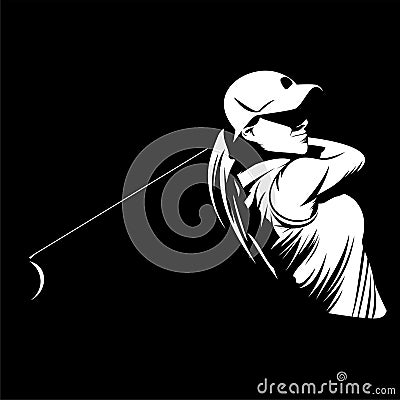 Golf player icon logo Vector Illustration