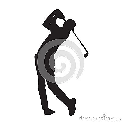 Golf player isolated vector silhouette Vector Illustration