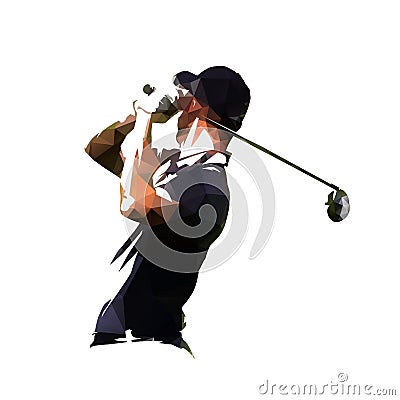 Golf player, geometric vector illustration Vector Illustration