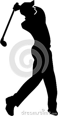 Golf Player Silhouette Vector Illustration