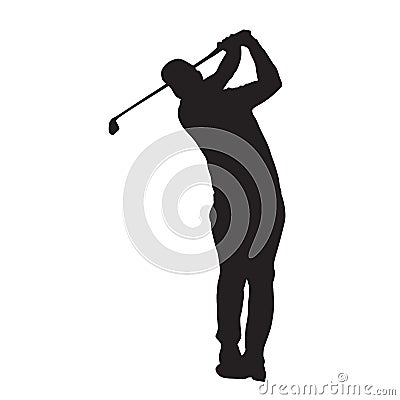 Golf player vector isolated silhouette Vector Illustration