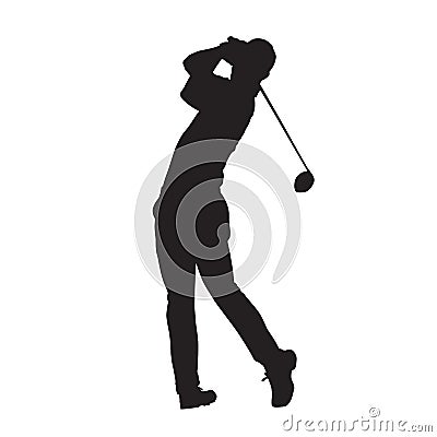 Golf player vector isolated silhouette Vector Illustration