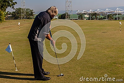 Golf Range Player Putting Editorial Stock Photo