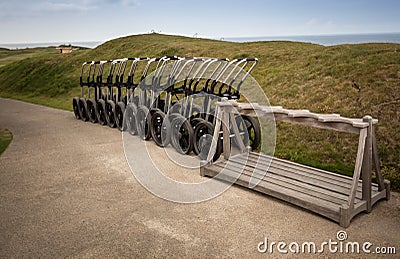 Golf pull carts Stock Photo