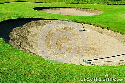 Golf sand traps Stock Photo