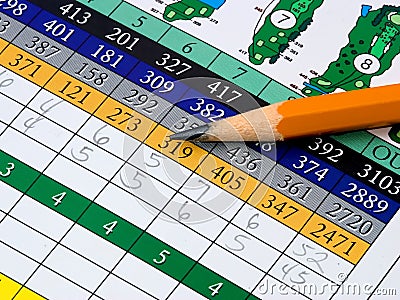 Golf scorecard Stock Photo