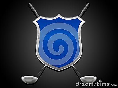 Golf Shield Vector Illustration