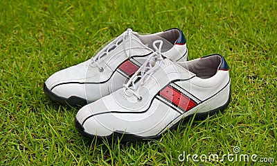 Golf shoes Stock Photo