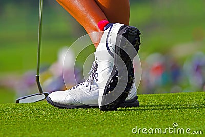 Golf shoes Stock Photo