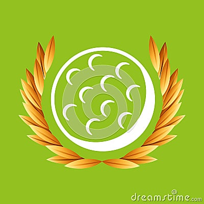 Golf sport olympic blue badge Vector Illustration