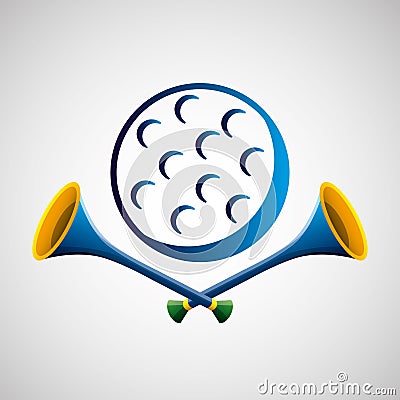 Golf sport olympic blue badge Vector Illustration