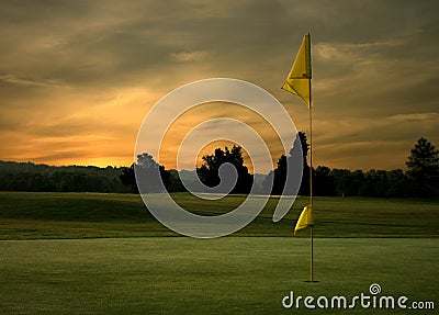Golf Sunrise Stock Photo