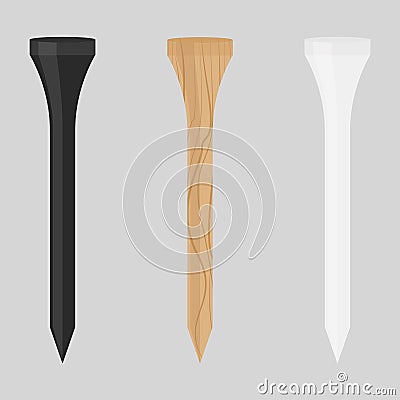 Golf tees set Vector Illustration