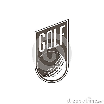 Golf tournament emblem or label - golf ball Vector Illustration