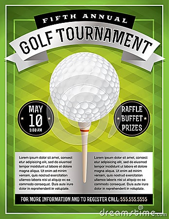 Golf Tournament Flyer Vector Illustration