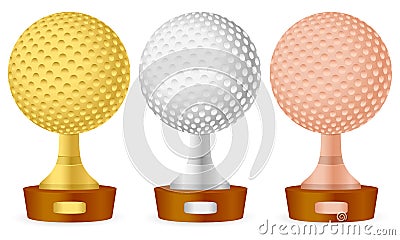 Golf trophy set Vector Illustration