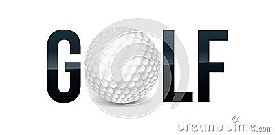 Golf Word Art Illustration Vector Illustration