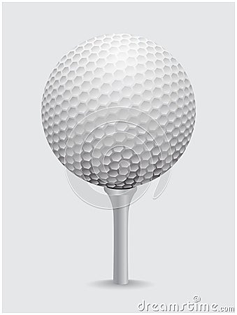 Golfball realistic vector. Image of single golf equipment on cone ball Vector Illustration