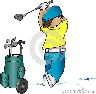 Golfer cartoon Vector Illustration