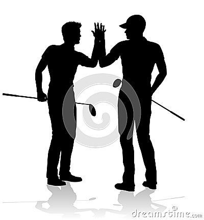 Golfer Golf Sports People in Silhouette Vector Illustration