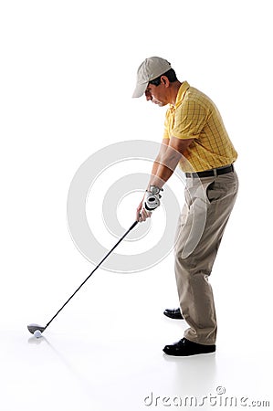 Golfer ready to swing Stock Photo