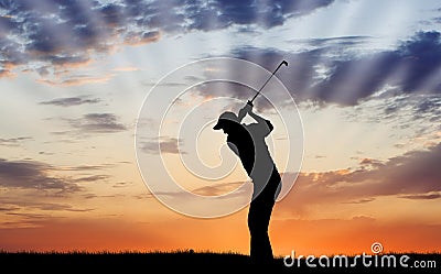 Golfer Silhouette Stock Photo