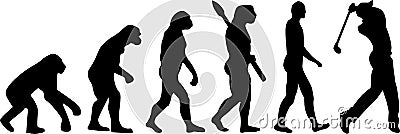 Golfing Evolution vector Vector Illustration