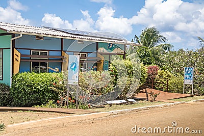 Golfinho Rotador Spinner Dolphin Project Headquarters at Boldro Village - Fernando de Noronha, Pernambuco, Brazil Editorial Stock Photo