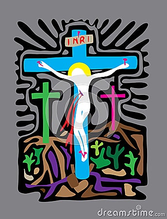 Golgotha Vector Illustration