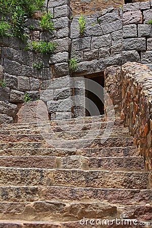 Golkonda fort stairs Stock Photo