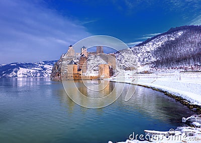 Golubac fortress on Danube river, Serbia Stock Photo