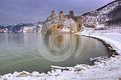 Golubac fortress on Danube river, Serbia Stock Photo