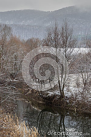 Kamchia River in winter Stock Photo