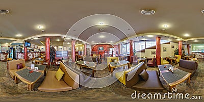 GOMEL, BELARUS - APRIL 27, 2012: full 360 degree seamless panorama in equirectangular spherical equidistant projection in stylish Editorial Stock Photo