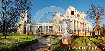 Gomel, Belarus - January 5, 2020: Rumyantsev Palace during the snow Editorial Stock Photo