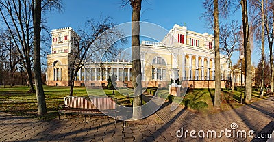 Gomel, Belarus - January 5, 2020: Rumyantsev Palace during the snow Editorial Stock Photo