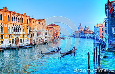 Gondola on canal, Venice - Italy Stock Photo