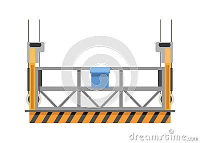 Gondola cradle. Suspended platform. Simple flat illustration. Vector Illustration