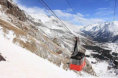 Gondola at Elbrus mountain. Russian Federation Stock Photo