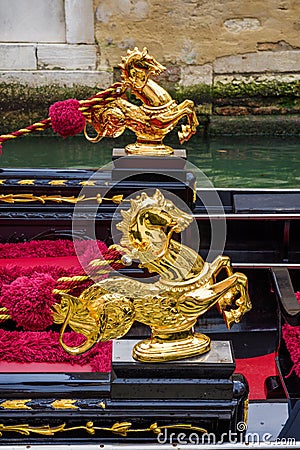 Gondola golden sea horse Stock Photo