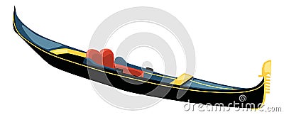 Gondola icon. Traditional Venetian black rowing boat Vector Illustration
